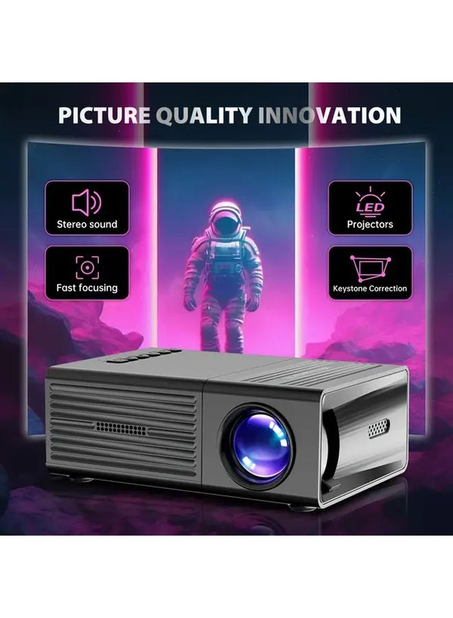 Black Portable Video Projector 1920x1080P Native Resolution 20LM Brightness Home Theater Outdoor - Image 4